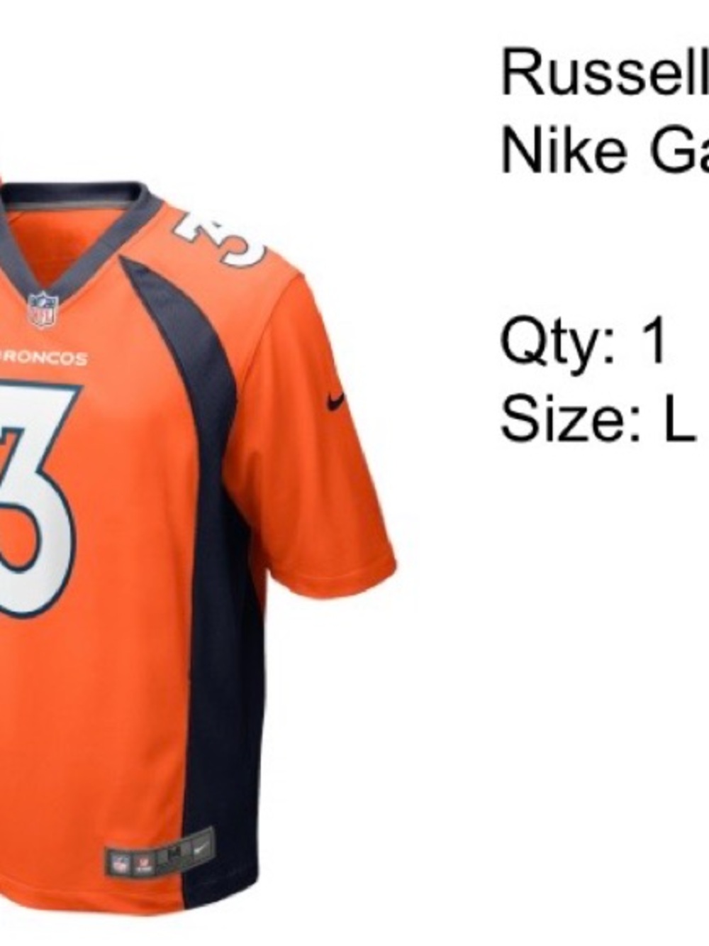 Denver Broncos Orange Football Jersey (No Visible Player Name)